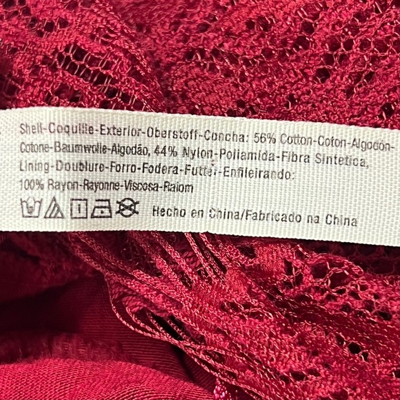 Intimately Free People Lace Halter Dress Red Button Back Sheer Mini Size PS - Picture 7 of 9